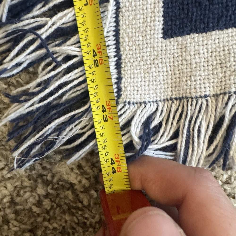 Simply Country Wholesale Vintage 100% cotton vintage throw/blanket. Blue 66x43 - Picture 4 of 7
